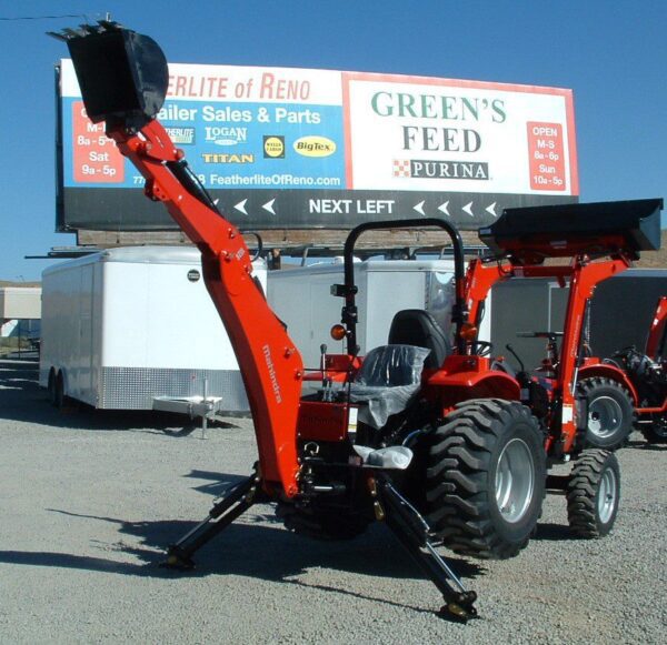 MAHINDRA 1526 WITH BACKHOE REAR VIEW Featherlite of Reno